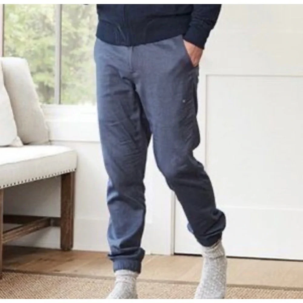Mack Weldon Mens Blue Gray Cotton Stretch Sunday Jogger Pants‎ Size XL